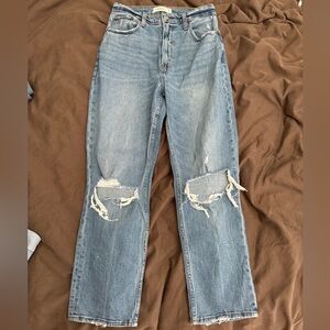 Abercrombie Curve Love Ankle Straight Ultra High Rise Jeans